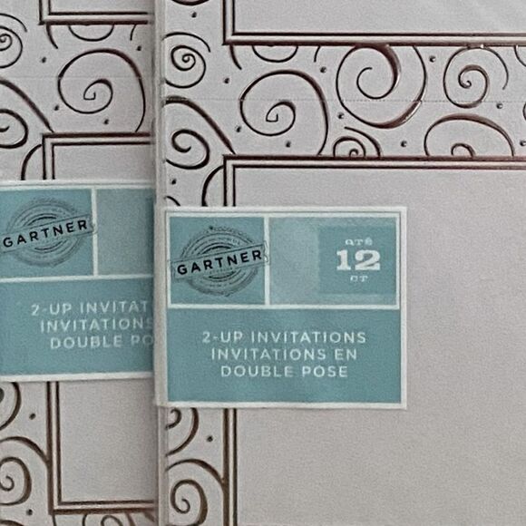 NWT 48 Gartner Studios 2-Up Invitations Silver Swirl 5.5" x 8.5" Anniversary - Picture 5 of 6